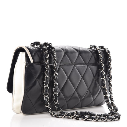 Chanel Lambskin Two Tone Flap Black White 4 of 19