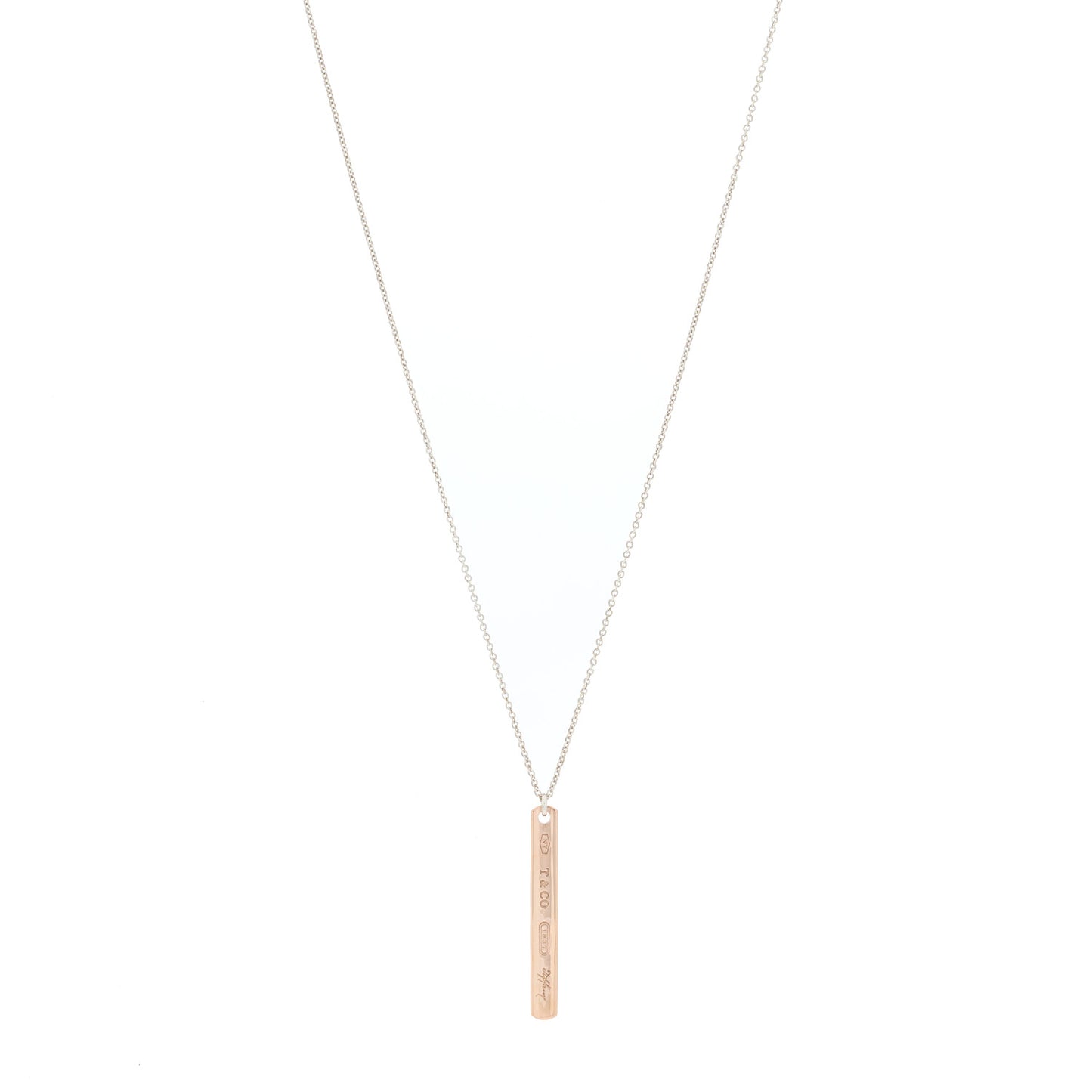 Sterling Silver Rubedo 1837 Bar Pendant Necklace