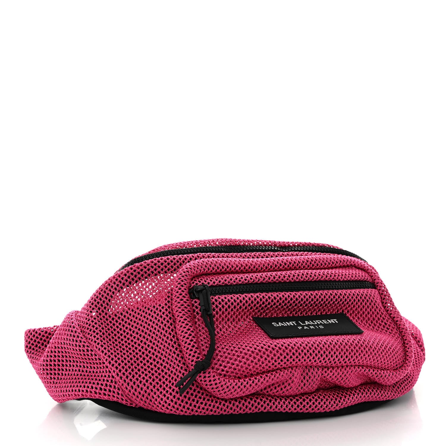Saint Laurent Nylon Mesh SLP Belt Bag Fuchsia 4 of 9