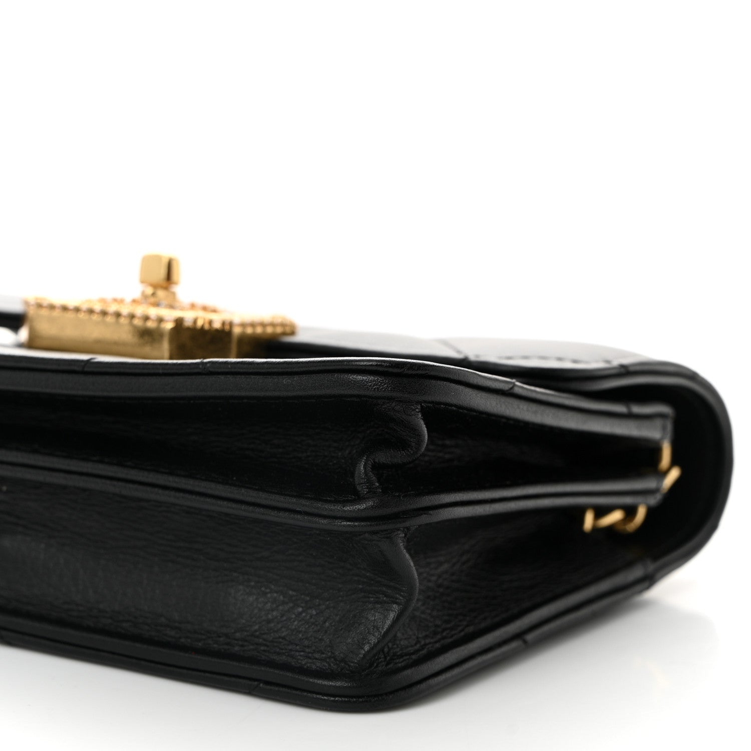 Chanel Calfskin Strass Quilted Clutch With Chain Flap Black 10 of 10