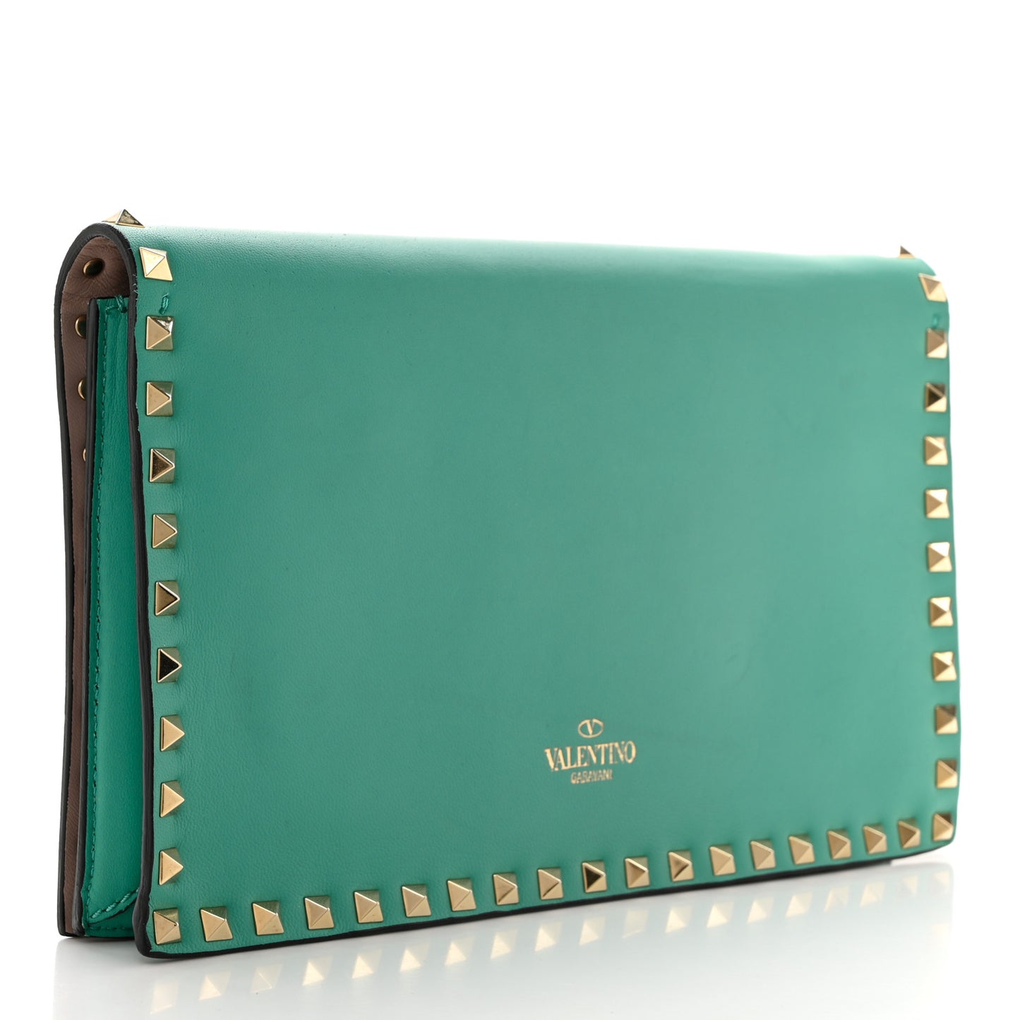 Nappa Rockstud Wristlet Clutch Colibri