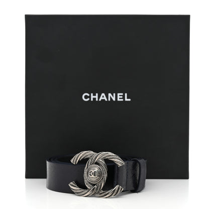 Chanel Glazed Calfskin CC Belt 85 34 Dark Navy 8 of 8