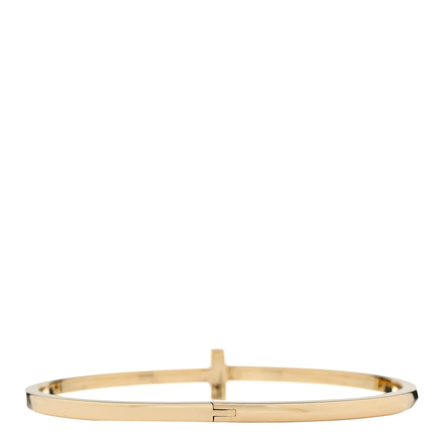 18K Yellow Gold Narrow T T1 Hinged Bangle Bracelet