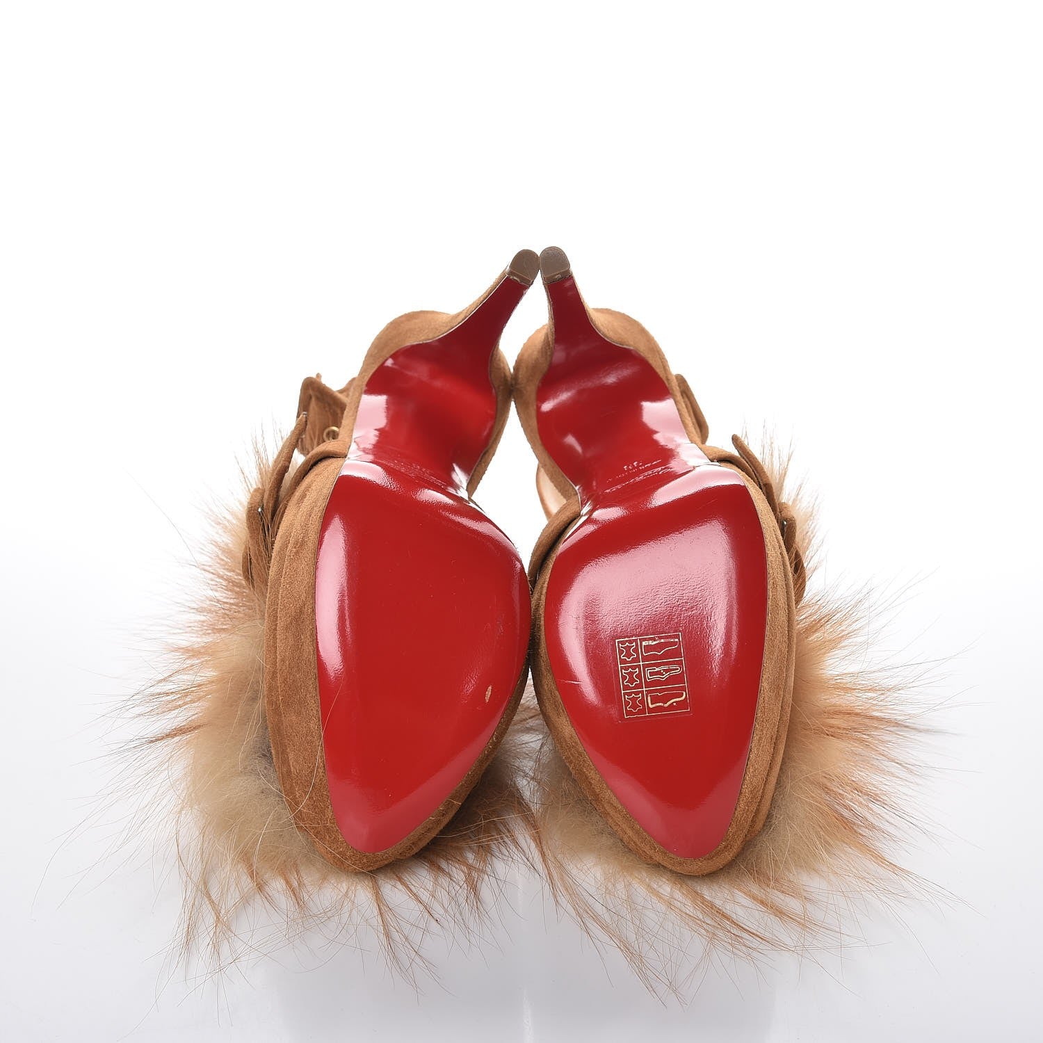 Christian Louboutin Suede Fox Fur Splash 150 Pumps 38 Camel 5 of 9