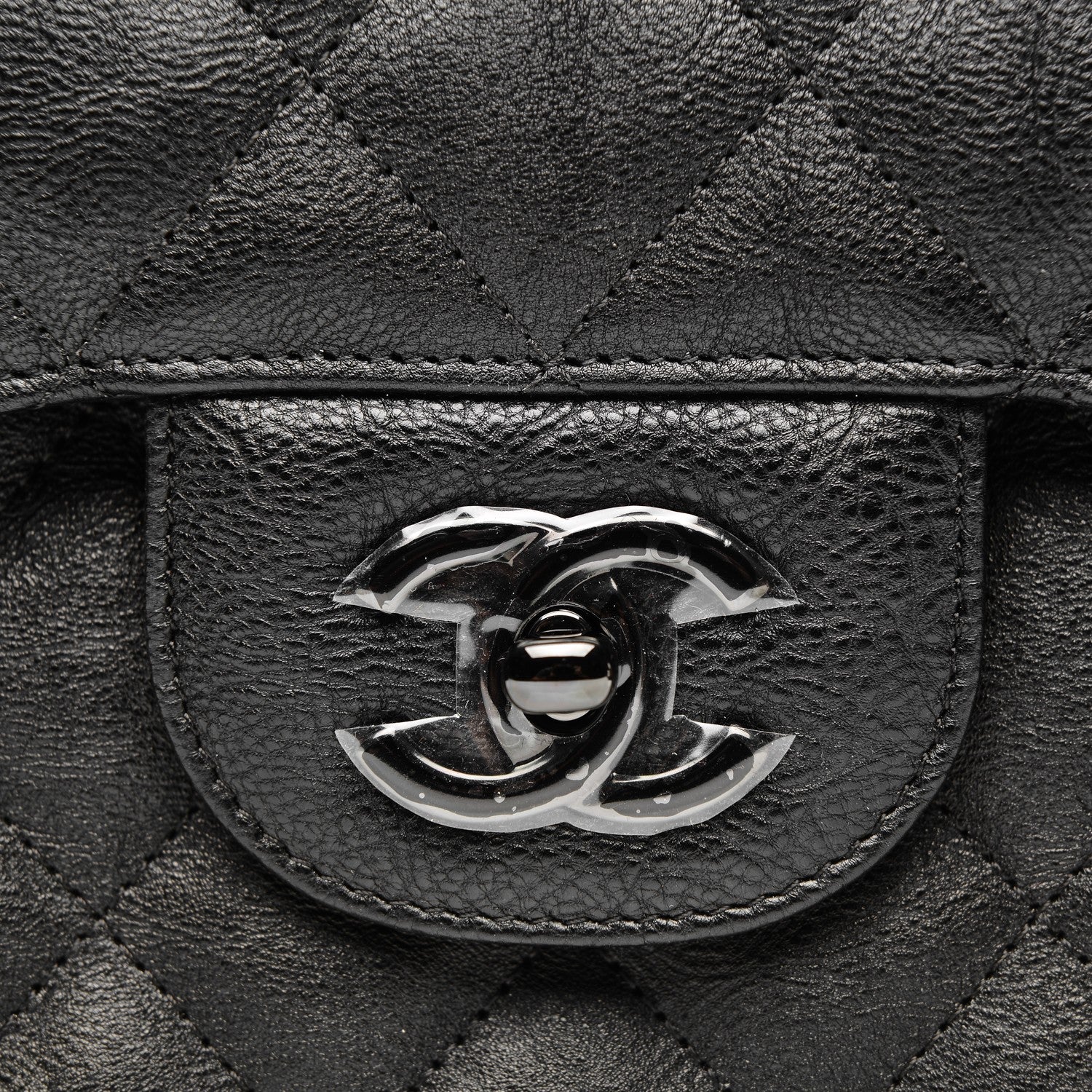 Chanel Crumpled Calfskin Quilted Jumbo Double Flap So Black 8 of 8