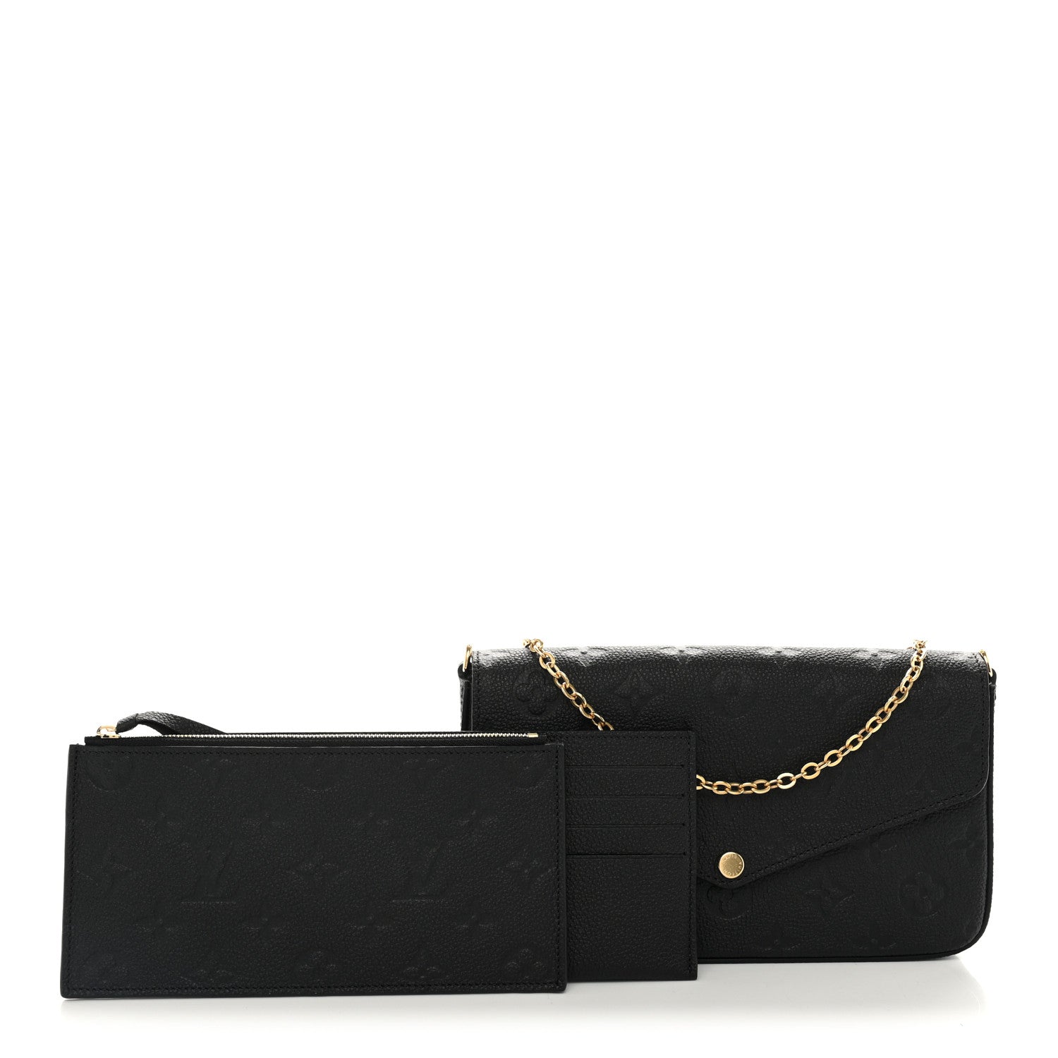 Louis Vuitton Empreinte Pochette Felicie Chain Wallet Black 3 of 10
