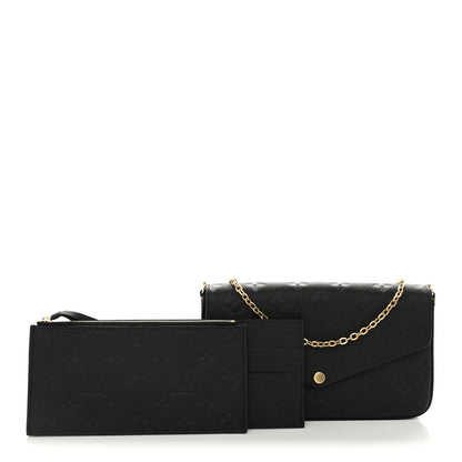 Louis Vuitton Empreinte Pochette Felicie Chain Wallet Black 3 of 10