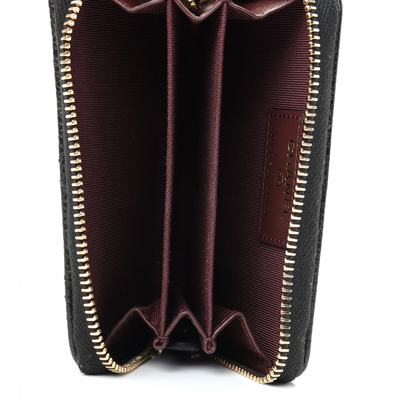 Caviar Quilted Zip Coin Purse Black