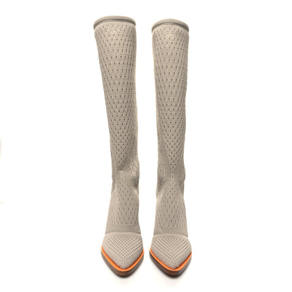 Fendi Technical 3D Mesh FFrame Tall Boots 37 Folk 2 of 6