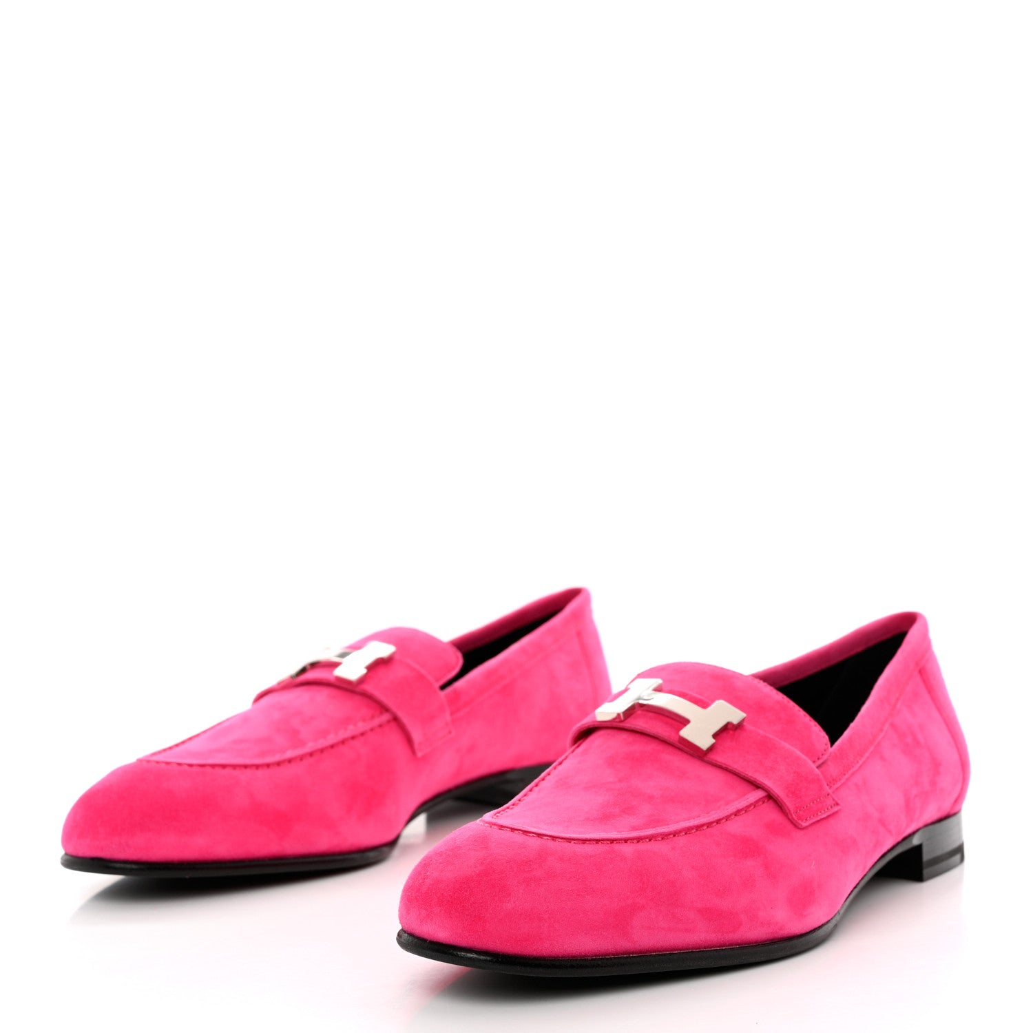 Hermes Suede Goatskin Paris Loafers 41 Rose Fuchsia 3 of 9