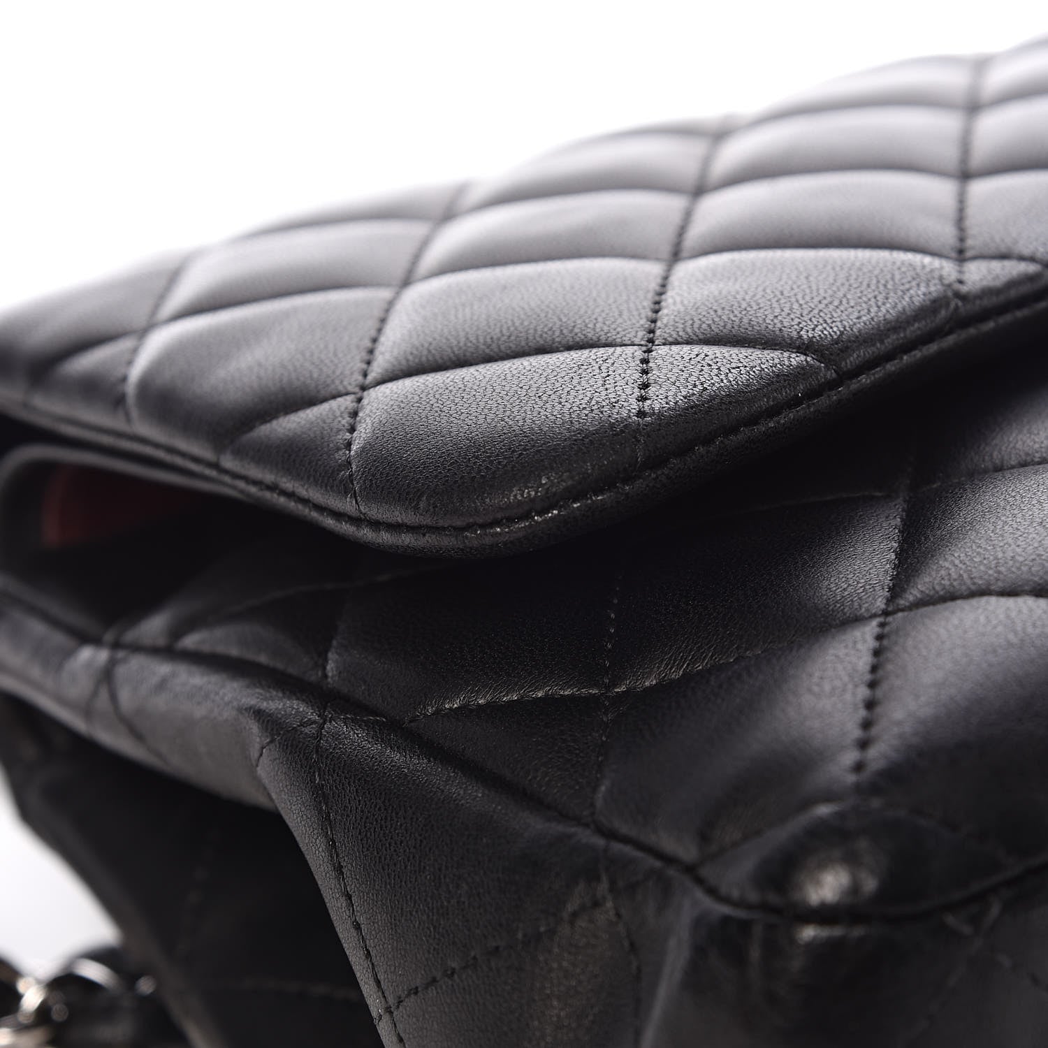 Chanel Lambskin Quilted Jumbo Double Flap Black 12 of 13