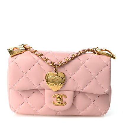 Chanel Lambskin Quilted Mini Heart Charms Flap Light Pink 1 of 11