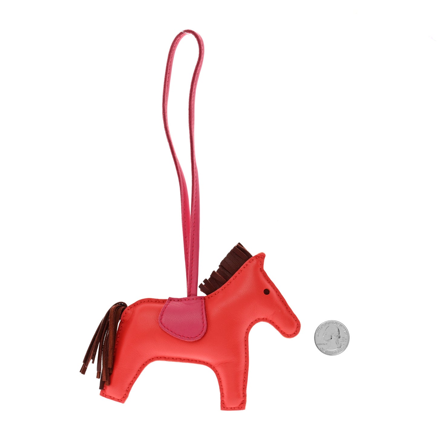 Milo Lambskin Grigri Rodeo Horse Bag Charm GM Rouge Indien Rubis Rose Mexico