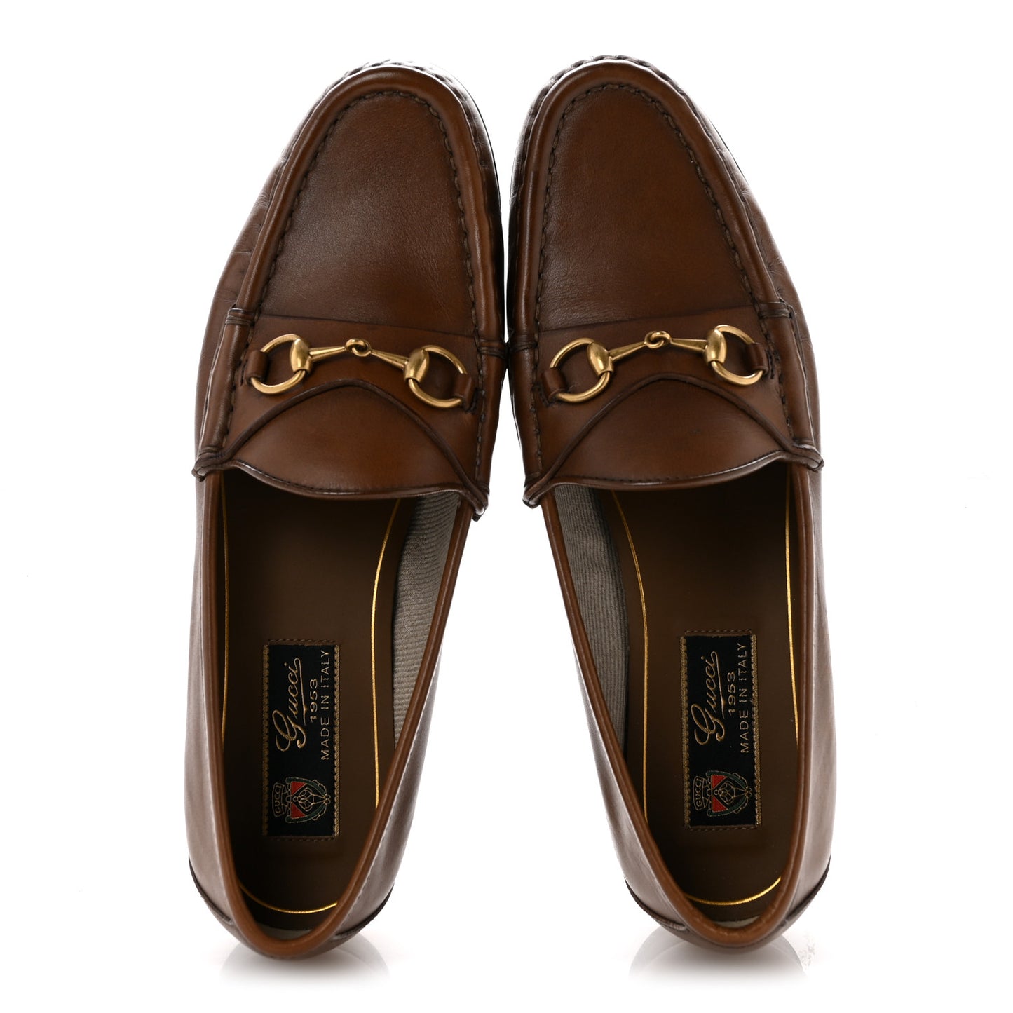 Betis Glamour Calfskin Womens 1953 Horsebit Loafers 37.5 Brown Sugar