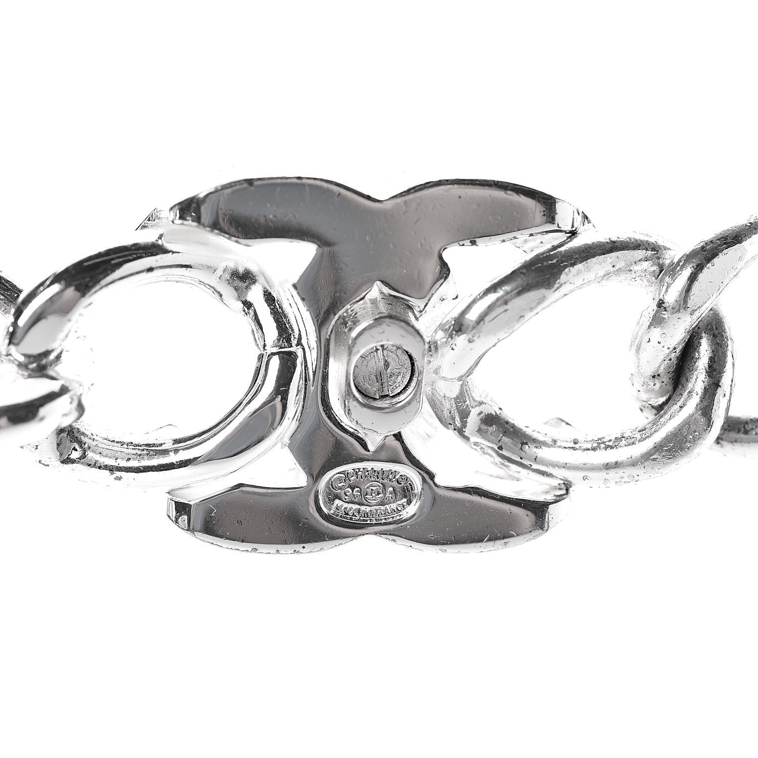 Chanel Chain Link CC Turn Lock Choker Necklace Silver 4 of 7