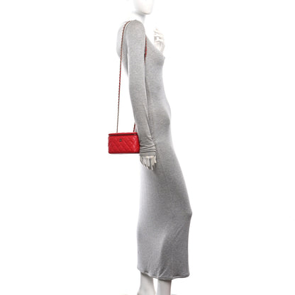 Chanel Caviar Quilted Small Vanity Case With Chain Red 2 of 11