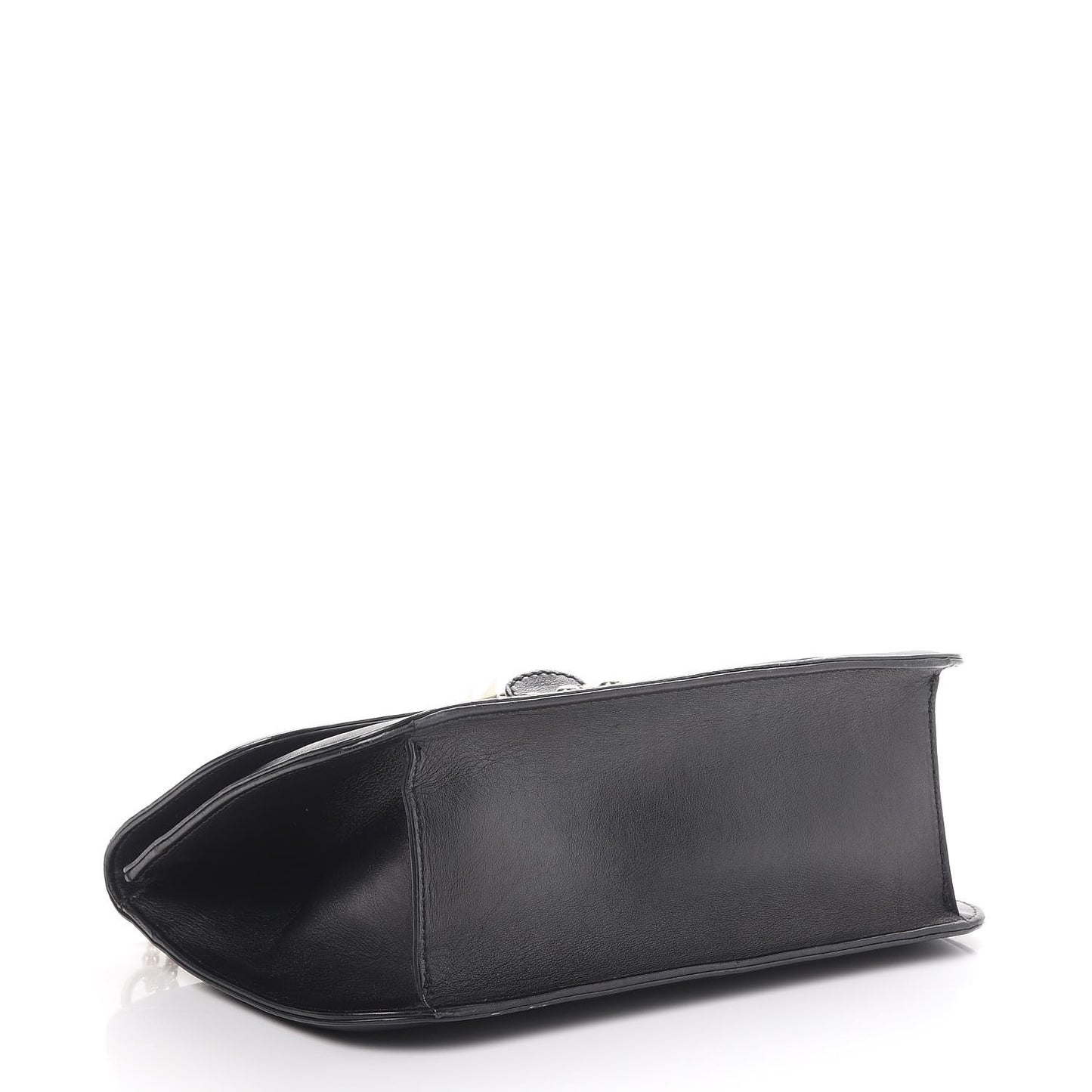 Vitello Large Glam Lock Rockstud Flap Black