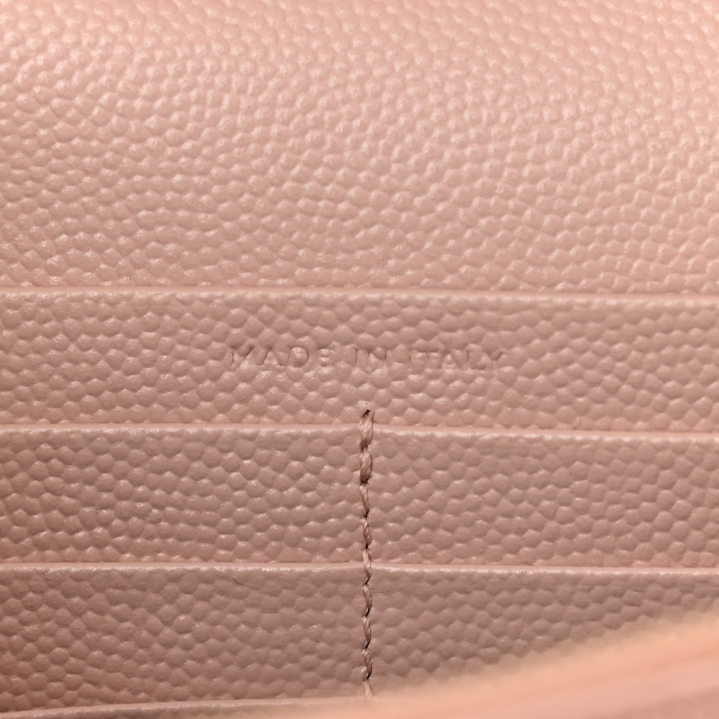 Grain De Poudre Matelasse Chevron Monogram Chain Wallet Pale Blush