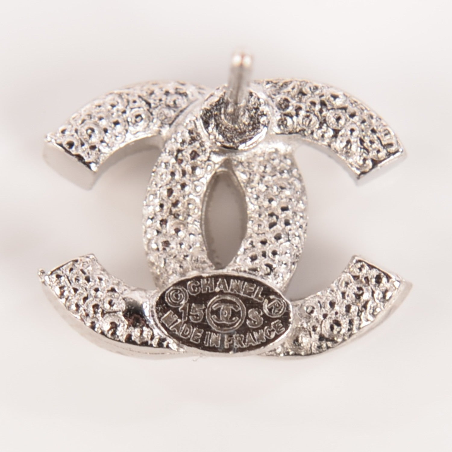 Chanel Crystal CC Earrings Silver 4 of 6