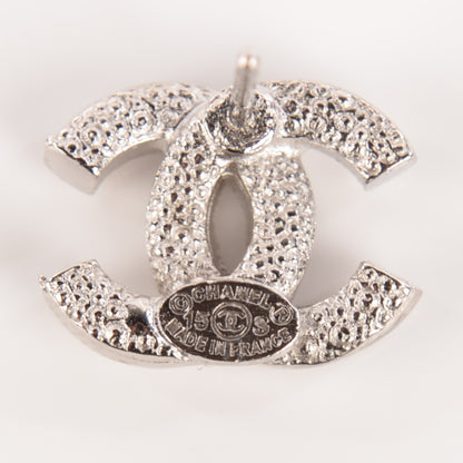 Chanel Crystal CC Earrings Silver 4 of 6