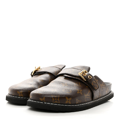 Louis Vuitton Patent Monogram Womens Cosy Flat Comfort Clog Mules 40 Brown 3 of 9