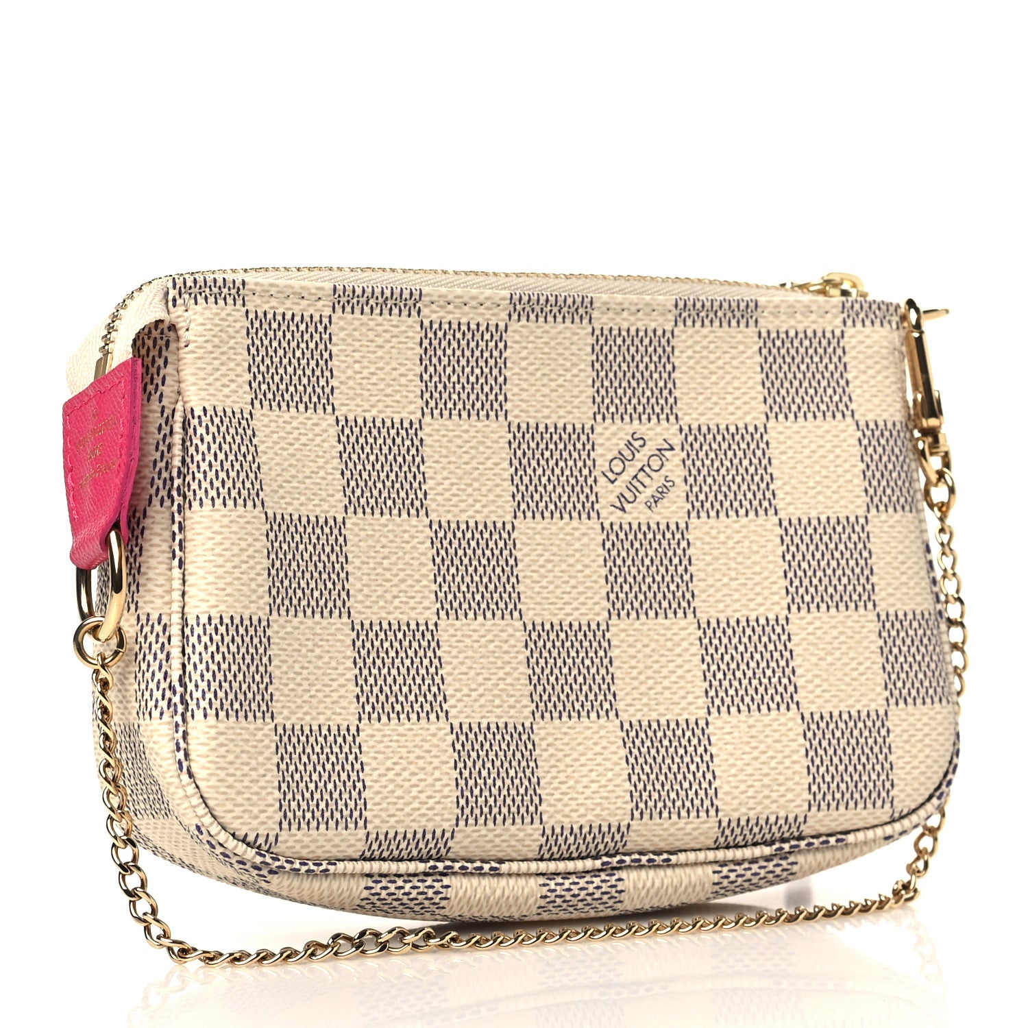 Louis Vuitton Damier Azur 2021 Christmas Animation Hollywood Mini Pochette Accessories Fuchsia 3 of 6