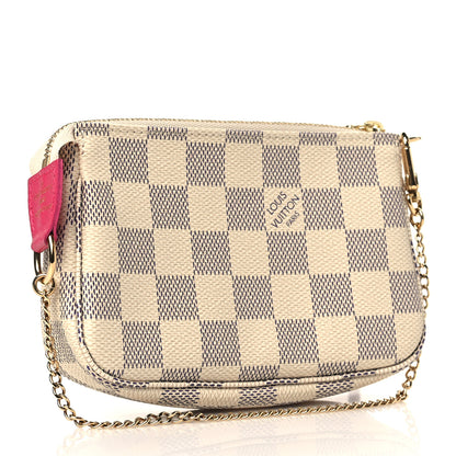 Louis Vuitton Damier Azur 2021 Christmas Animation Hollywood Mini Pochette Accessories Fuchsia 3 of 6