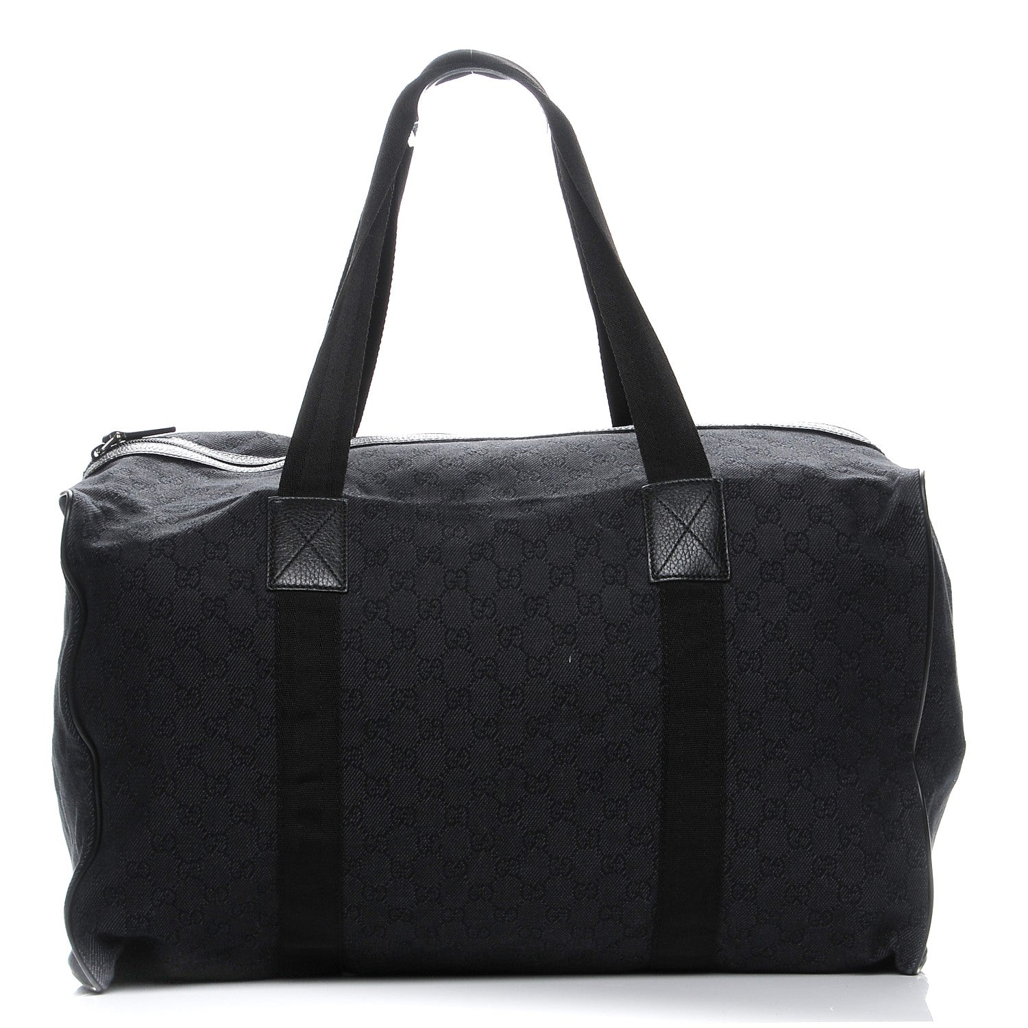 Gucci Denim Monogram Large Collapsible Carry On Duffle Black 1 of 10
