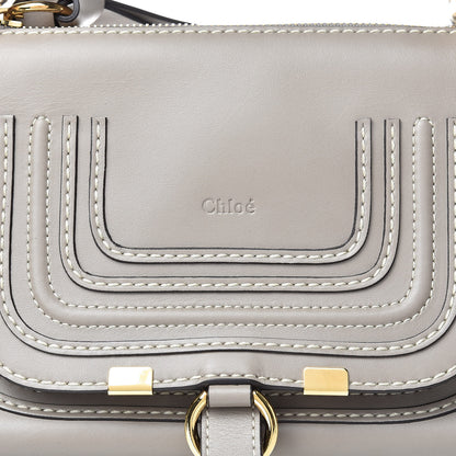 Chloe Shiny Calfskin Small Marcie Saddle Shoulder Bag Motty Grey 8 of 10