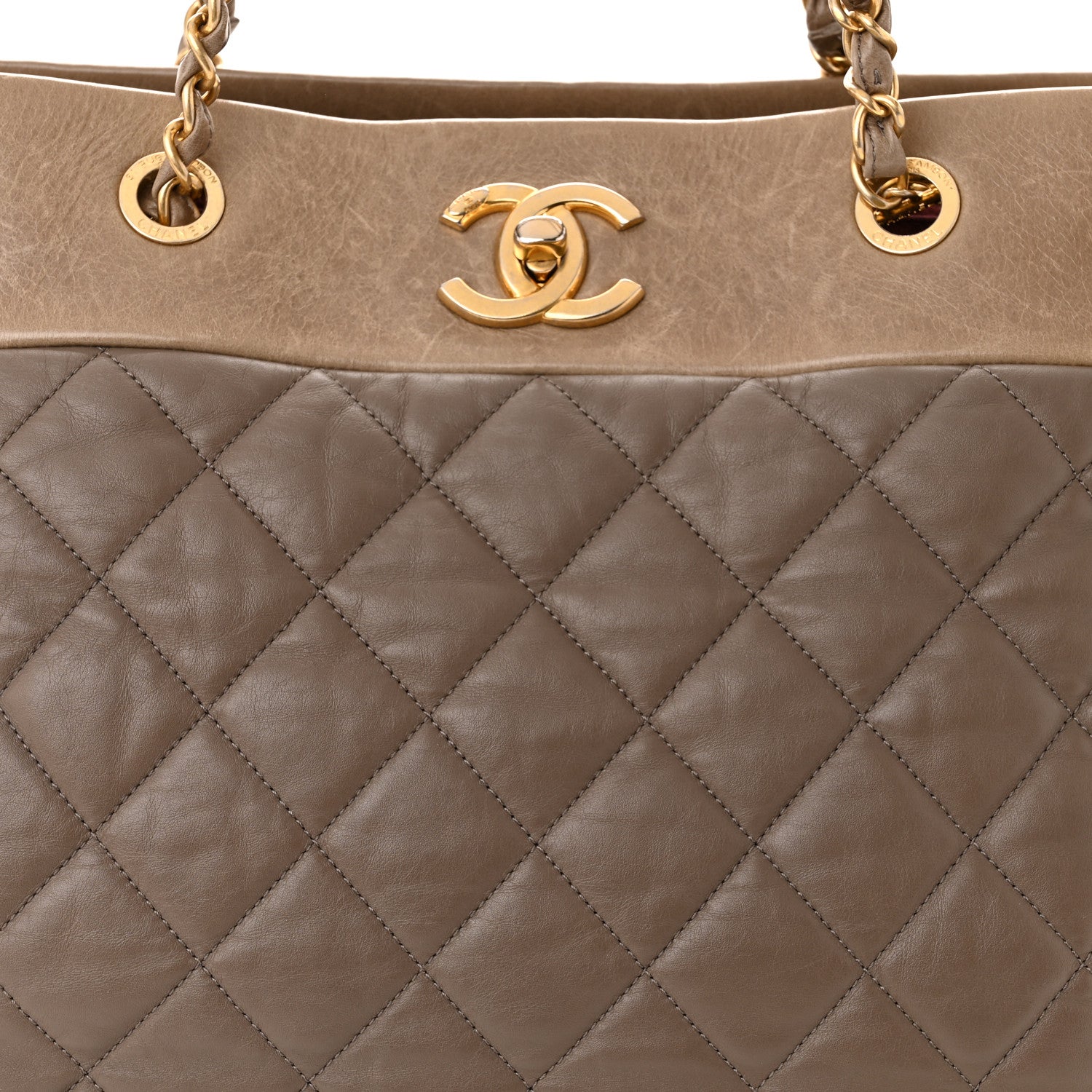 Chanel Calfskin Quilted Large Soft Elegance Tote Beige 10 of 13
