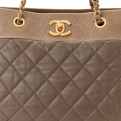 Chanel Calfskin Quilted Large Soft Elegance Tote Beige 10 of 13