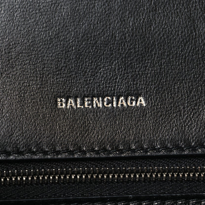 Balenciaga Washed Denim BB Monogram Small Hourglass Top Handle Bag Black 6 of 9