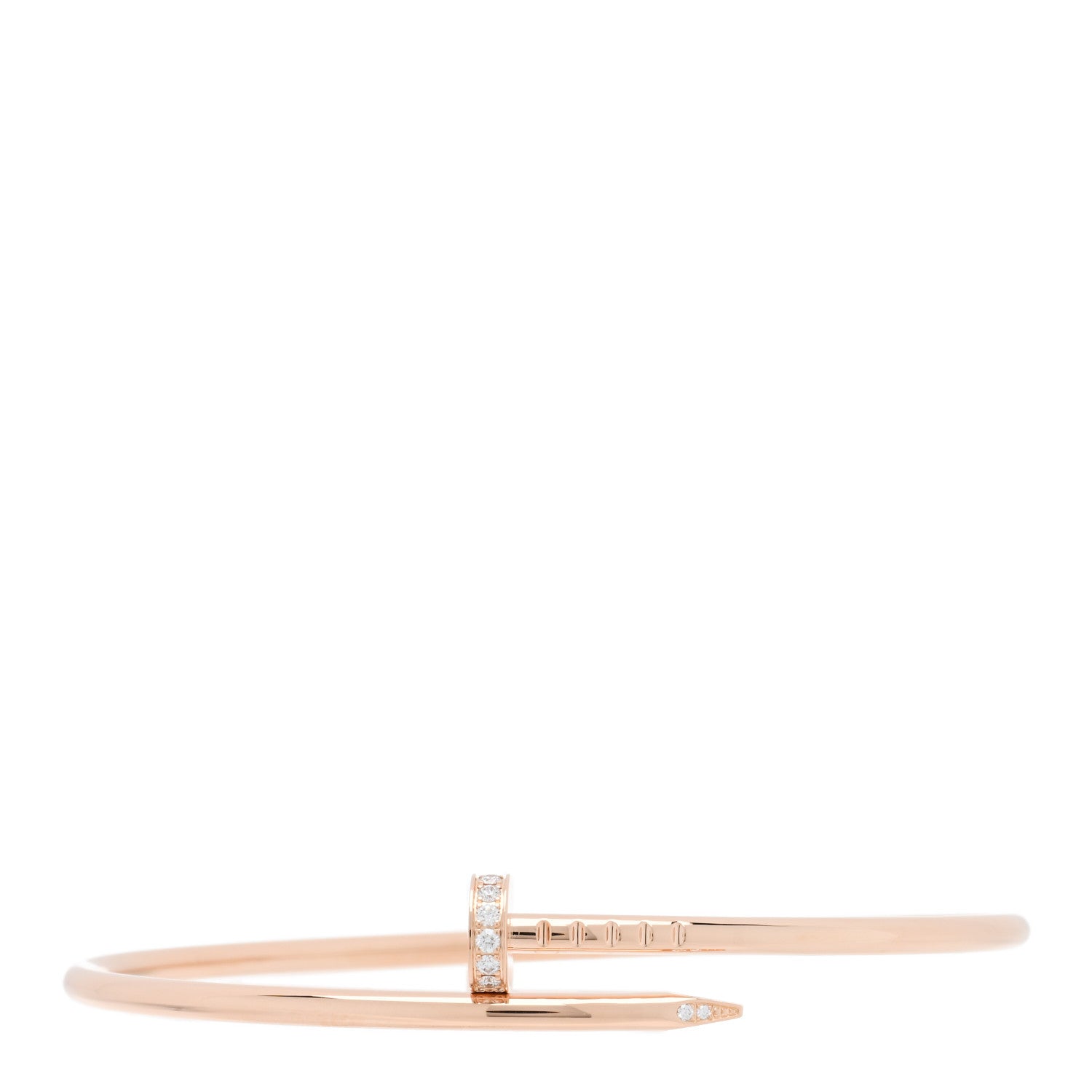 Cartier 18K Pink Gold Diamond Small Juste Un Clou Bracelet 17 1 of 4