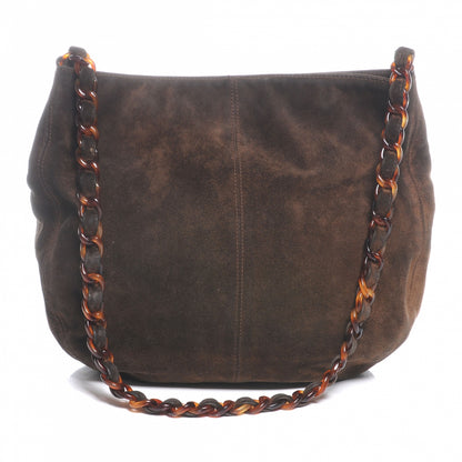 Chanel Suede Tortoise Chain CC Shoulder Bag Brown 3 of 8