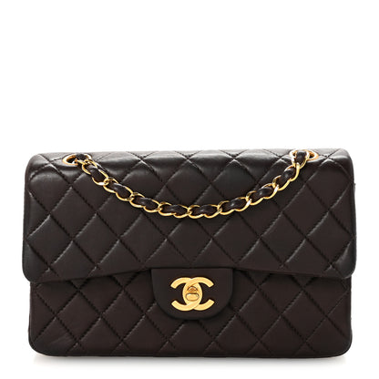 Chanel Lambskin Quilted Small Double Flap Dark Brown 1 of 10