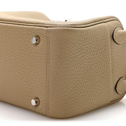 Hermes Taurillon Clemence Mini Lindy 20 Beige Marfa 10 of 11