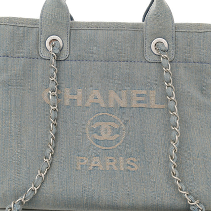 Chanel Denim Small Deauville Tote Light Blue 9 of 13