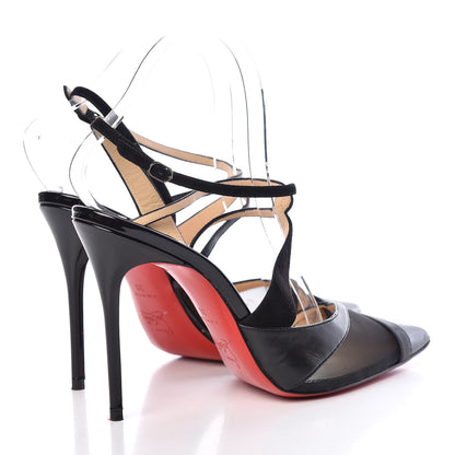 Christian Louboutin Patent Kid Suede Mesh Evoluta 100 Pumps 38 Black 4 of 17
