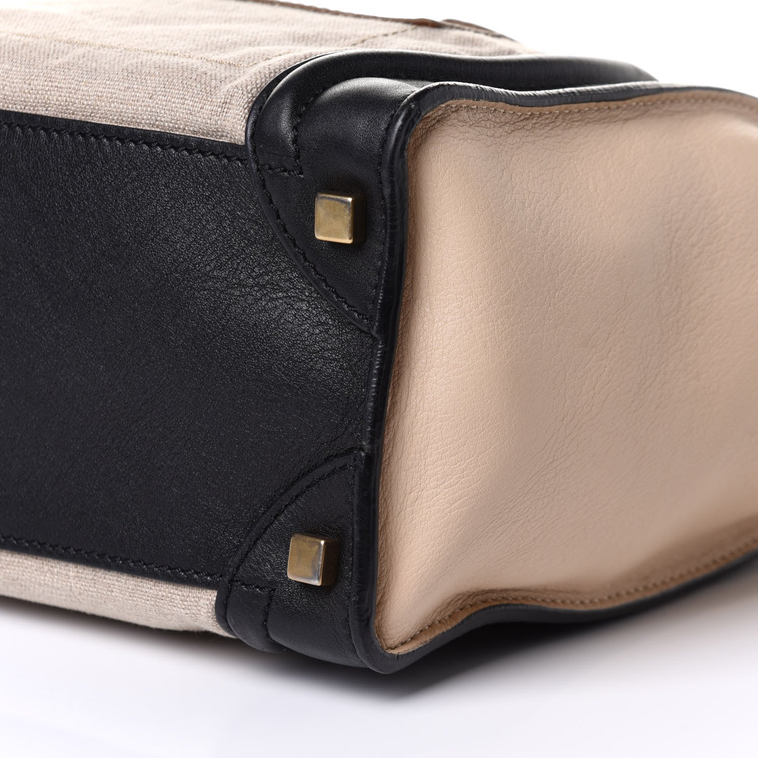 Celine Calfskin Linen Micro Tri-Color Luggage Beige 4 of 9