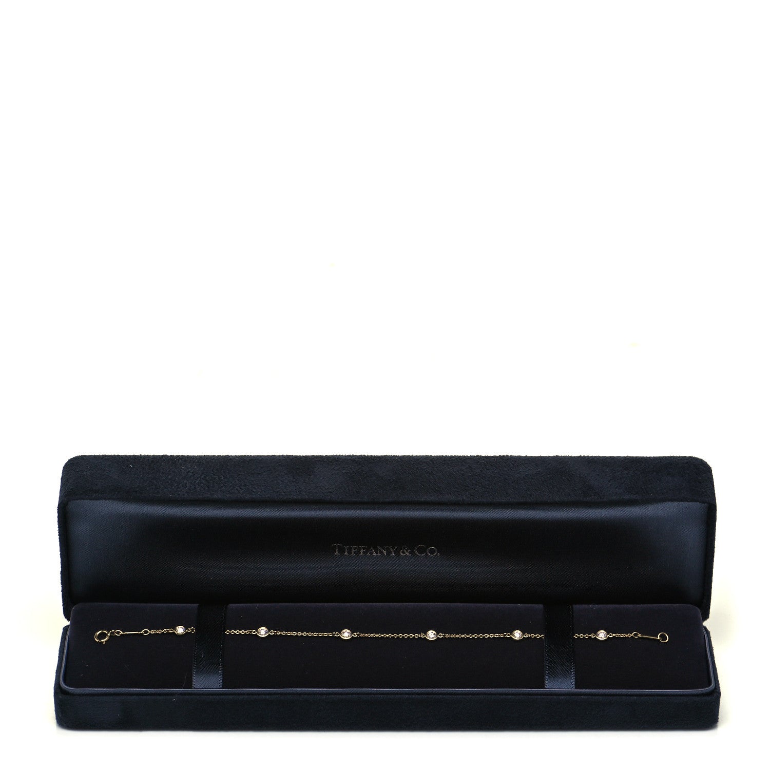 Tiffany 18K Yellow Gold Diamond .33ctw Elsa Peretti Diamonds by the Yard Station Bracelet 6 of 6