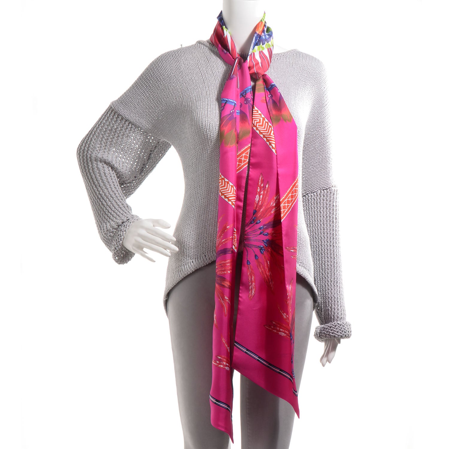 Hermes Silk Brazil Maxi Twilly Fuchsia 2 of 4