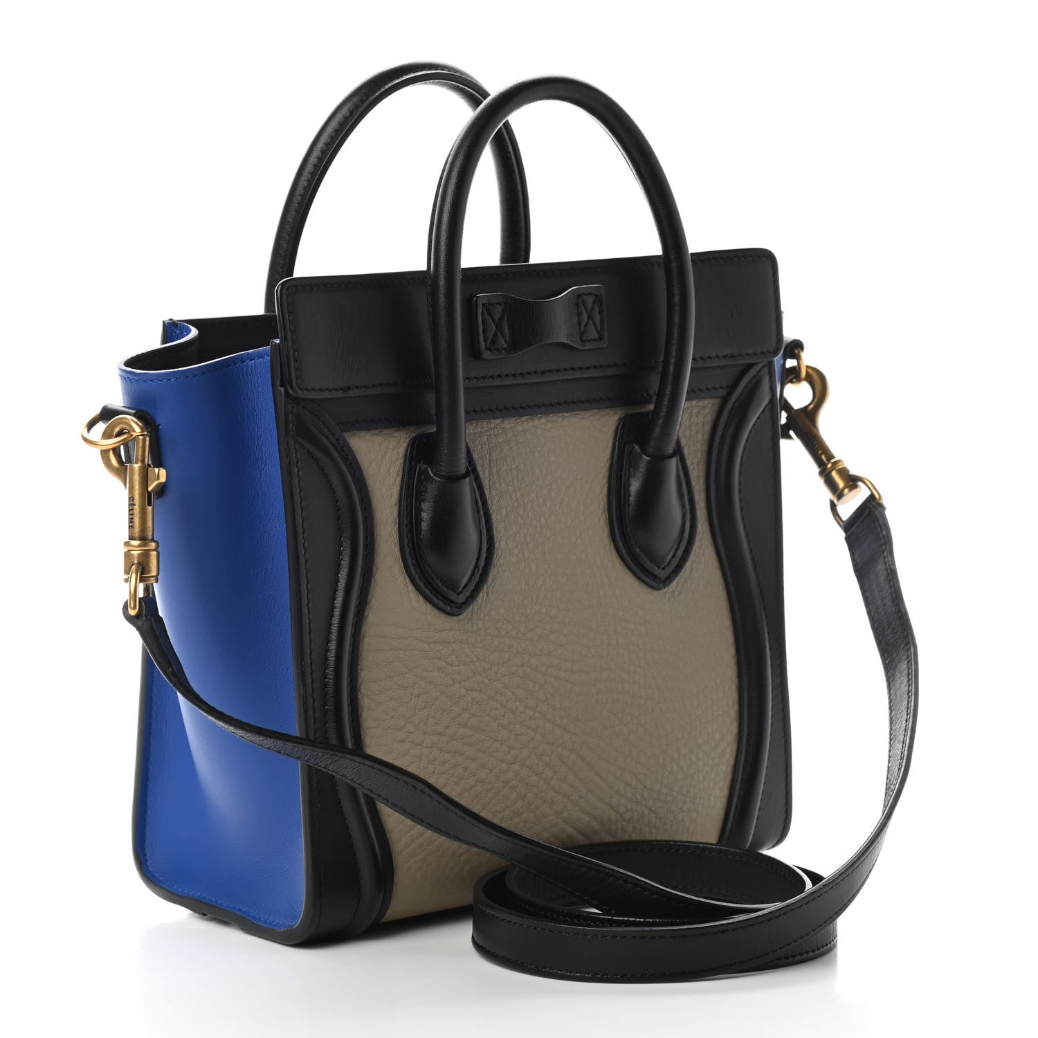 Celine Elephant Calfskin Nano Tri-Color Luggage Beige 3 of 8