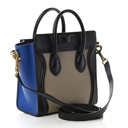 Celine Elephant Calfskin Nano Tri-Color Luggage Beige 3 of 8