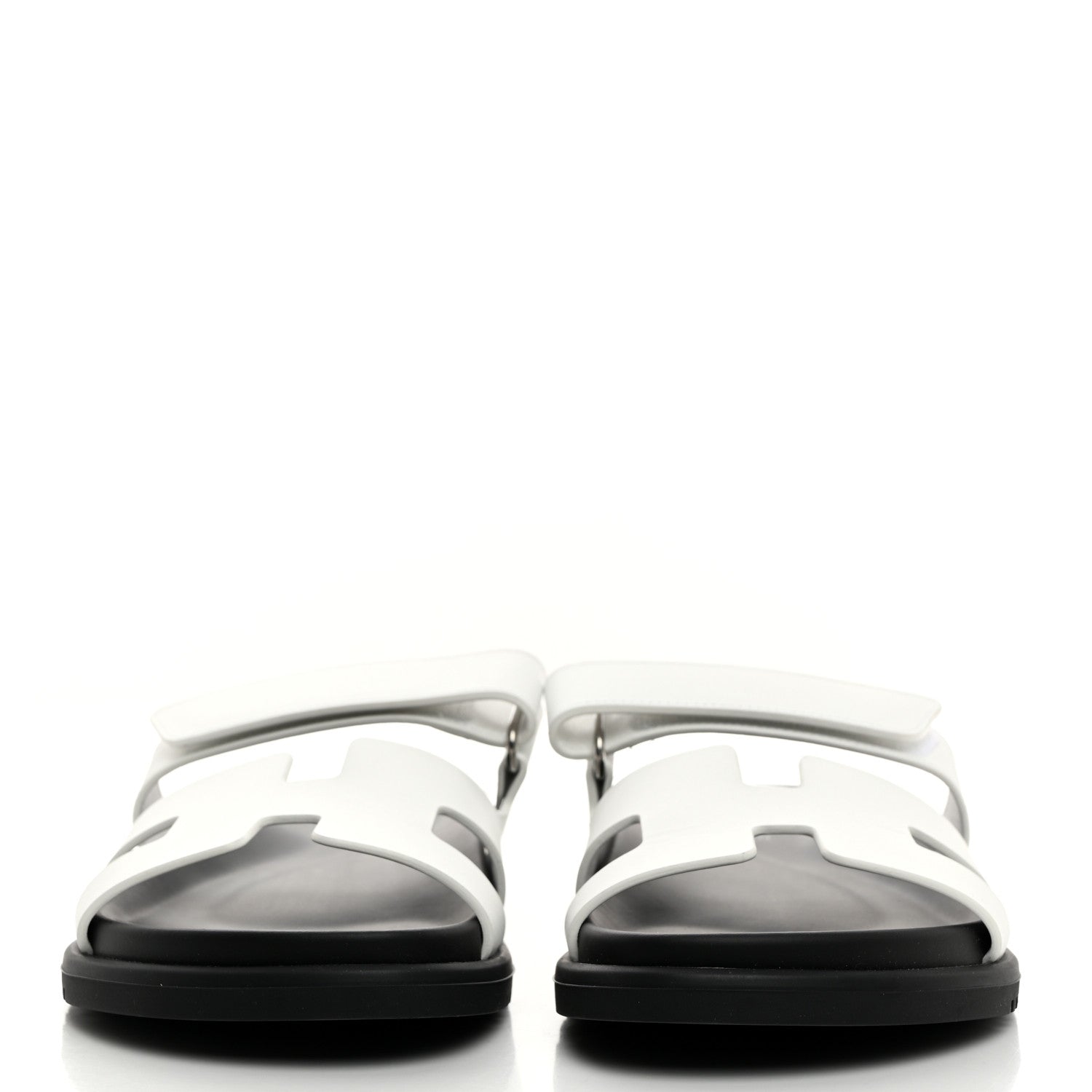 Hermes Calfskin Womens Chypre Sandals 37.5 White 2 of 9