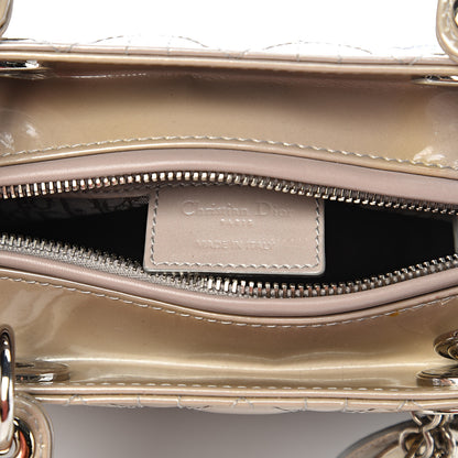 Christian Dior Pearlized Patent Cannage Medium Lady Dior Grey 5 of 17