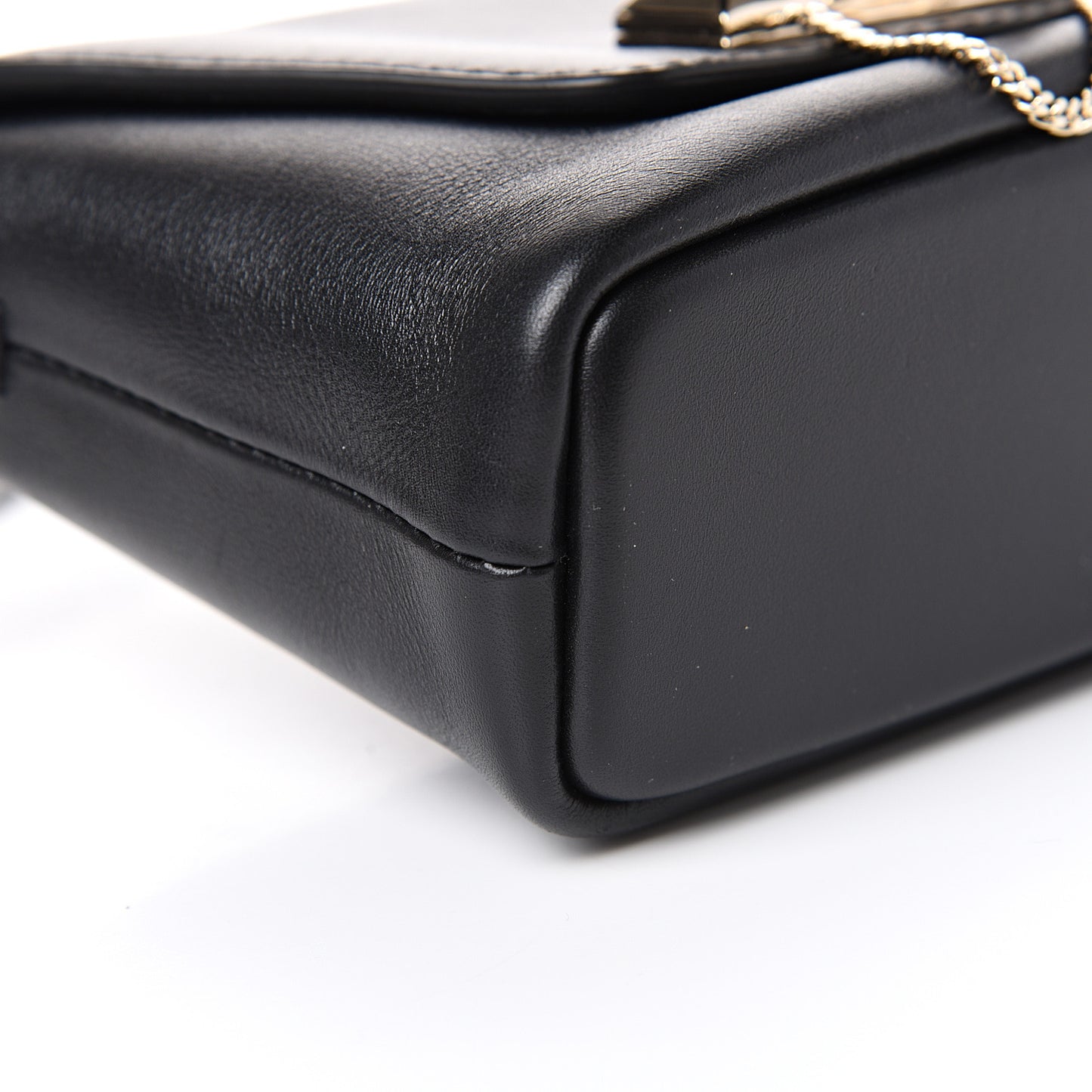 Vitello Small Rockstud Demilune Crossbody Bag Black