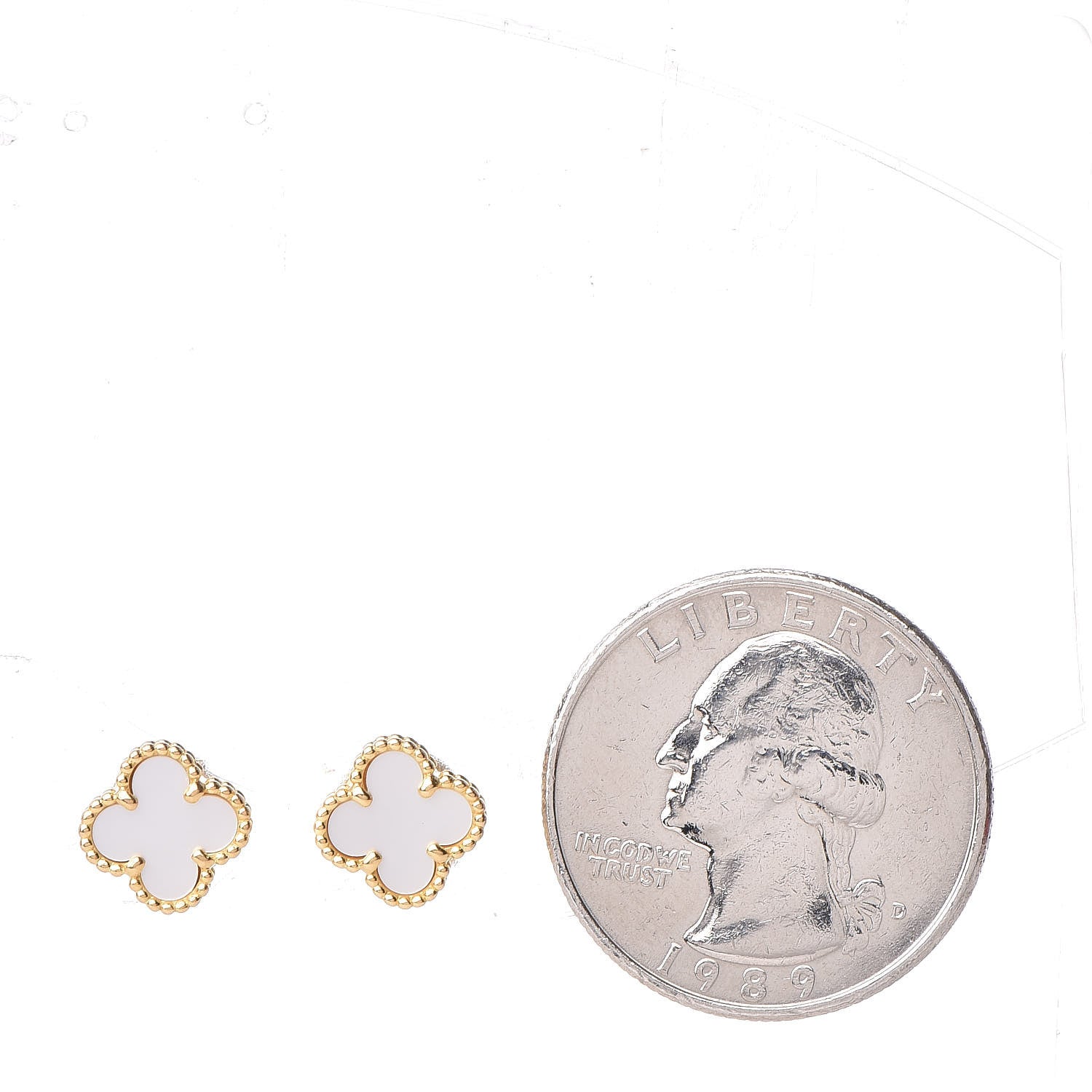 Van Cleef & Arpels 18K Yellow Gold Mother of Pearl Sweet Alhambra Earrings 2 of 5