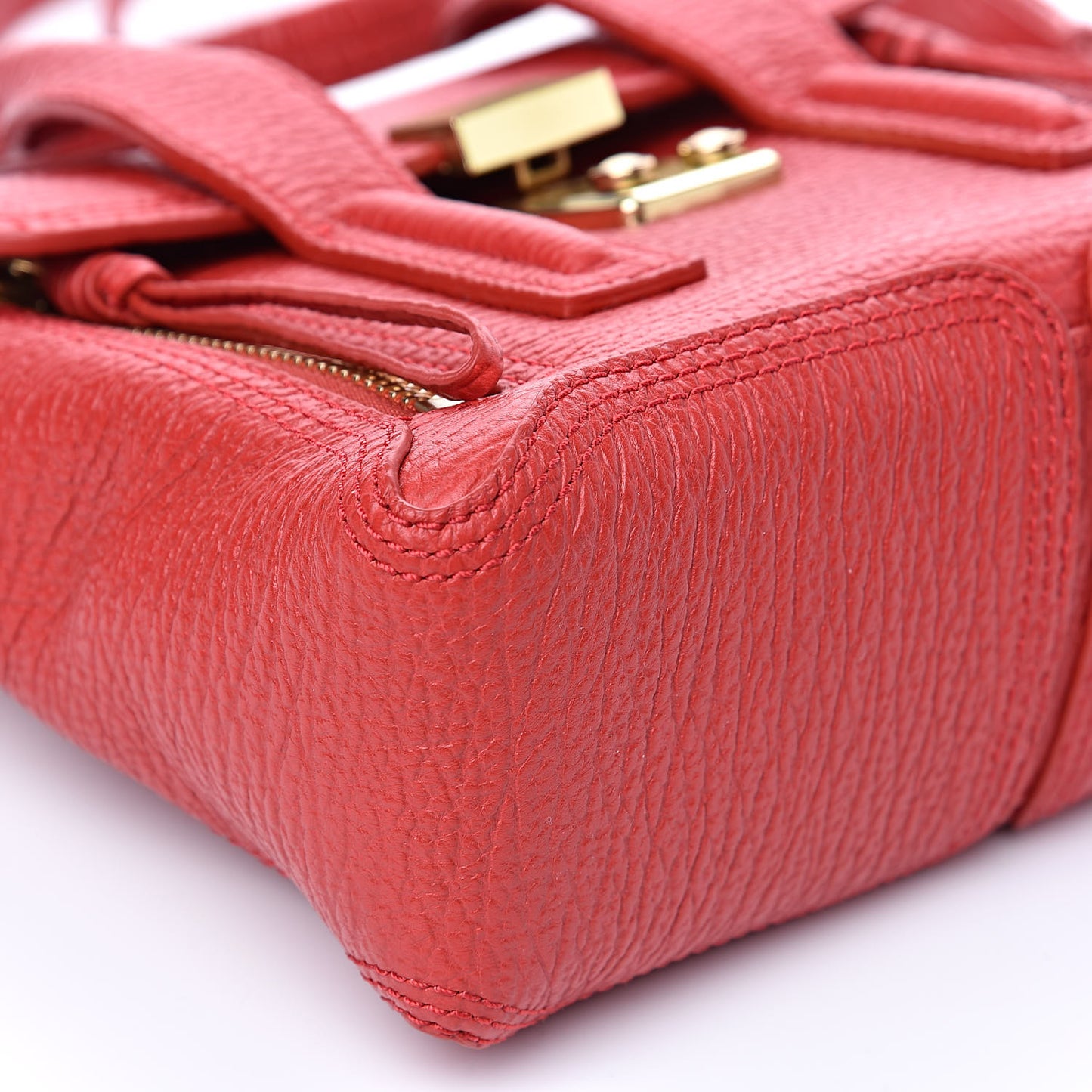 3.1 Textured Calfskin Mini Pashli Satchel Red