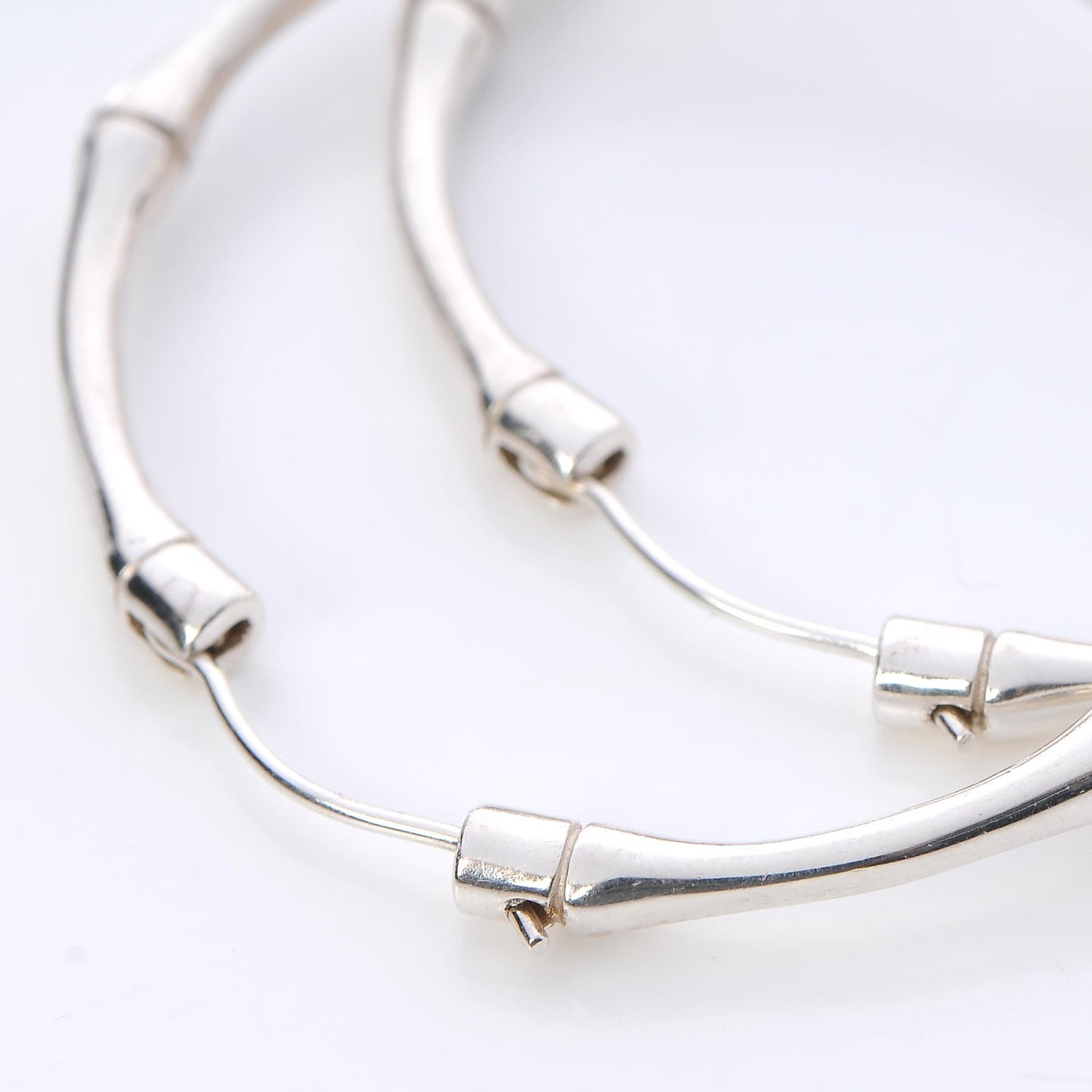 Sterling Silver Bamboo Hoop Earrings
