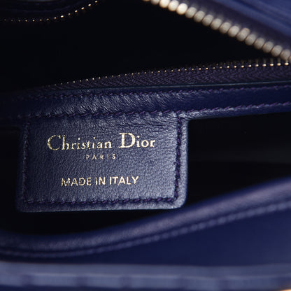 Christian Dior Lambskin Cannage Medium Lady Dior Crystal Strap Blue 8 of 9